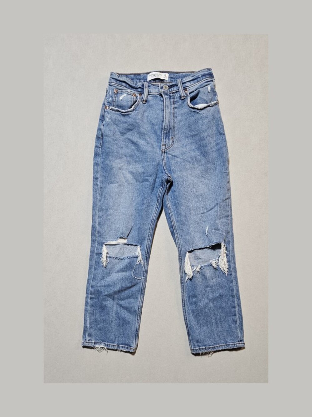 Abercrombie & Fitch Ankle Straight Jeans Ultra High Rise Size 25 0XS